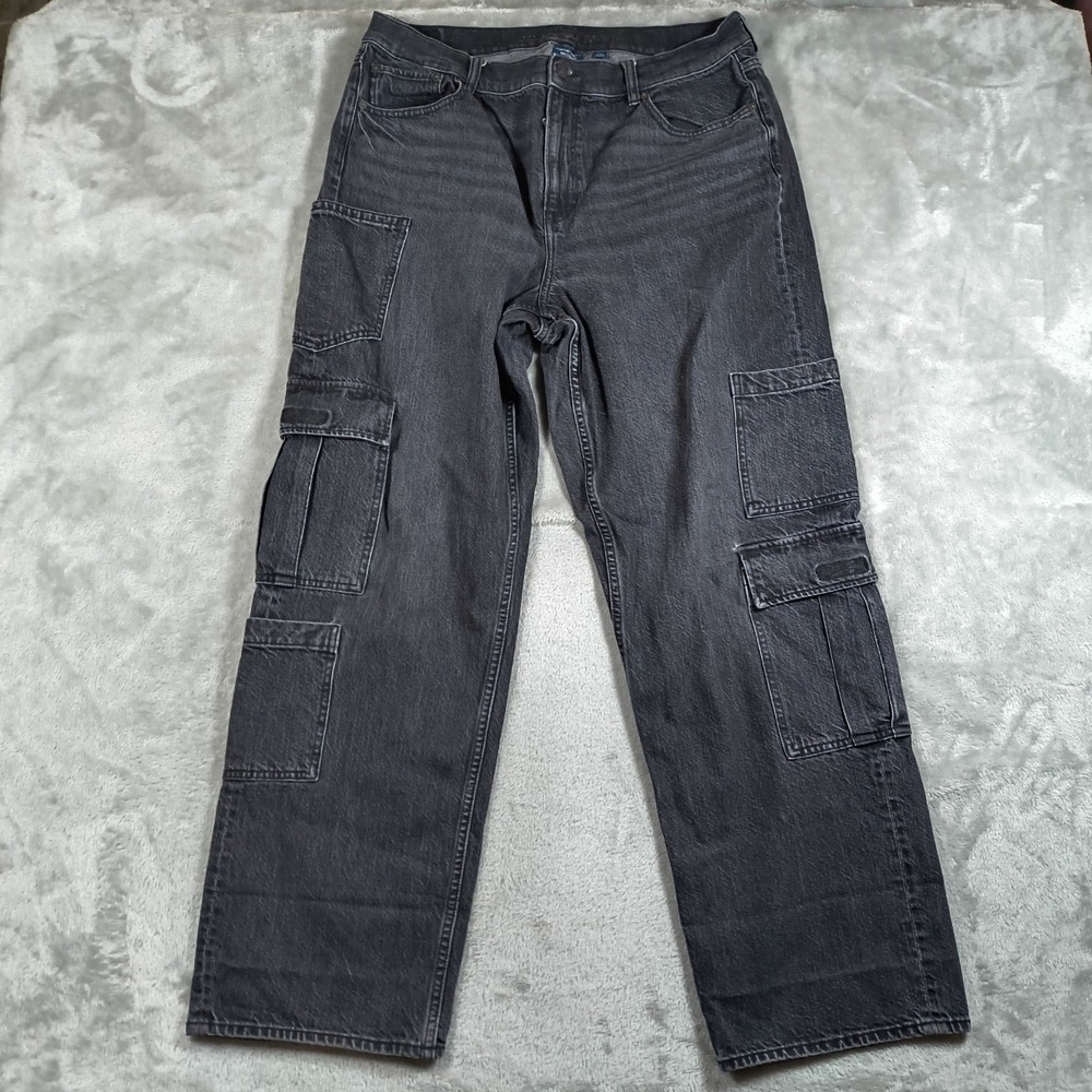 American Eagle Cargo Jeans Women's 24 Baggy Workwear Pockets Skater Utility Y2K